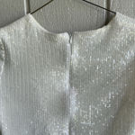Camilyn Beth Sequin Allover Blouse 3/4 Sleeve in White Bridal Size 4 Photo 4