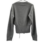 LIONESS Urban Outfitters  Gray Chunky Lace Up Knit Long Sleeve Sweater‎ Sz S Photo 5