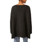 Free People  Orion Charcoal Gray A-Line Tunic Oversized Sweater XS Photo 7