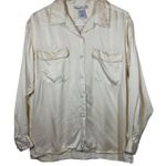 Anna and Frank 100% Silk Cream Button Up Blouse Top Shirt Women's M Flap Pocket Size M Photo 0