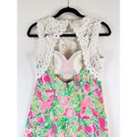 Lilly Pulitzer  Romper Green Sadie Floral Crochet Playsuit Cutout Back Size 2 Photo 10