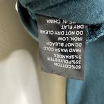 POL Mini Shirt Dress Womens Small Teal Acid Wash Tiered Lace Hem Ruffle Boho New Photo 3