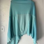 Blue Knit Poncho Cover Up Ruana Cape Shawl Asymmetric Hem Versatile Cashmere Size undefined Photo 6
