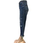 Risen Frayed Kick Flare Distressed Denim High Rise Blue Jeans Raw Hem Womens 32 Photo 2