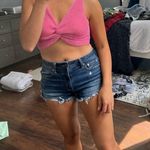 High Rise Stretchy Jean cut off Shorts Size 4 Photo 8