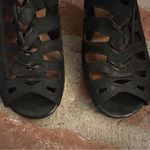 Paul Green Munchen Black Leather LaceUp Open Toe Women's Sandals Handmade size 8 Photo 8