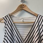 Maurice's  Black White Jumpsuit Sleeveless Stripe Business Casual VNeck Officewear Photo 3