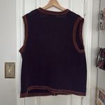 Vintage 90a fall floral embroidered sweater vest Black Size XL Photo 4