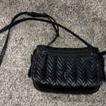 Vera Wang Simply Vera Black Quilted Crossbody Purse Photo 0