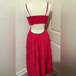 Anthropologie Let Me Be Cut Out Tiered Pink Maxi Dress $190 Made in India Size M Photo 4