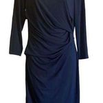 Vince Camuto 🔴 Women's Long Sleeve Drape Waist Dress Navy Size 10 Photo 0