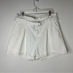 a.n.a New A new Approach Size 18 Chino Buckled Pleated Cuffed Shorts White Photo 2