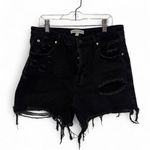Signature Brand Black Distressed Jean Denim shorts size large Photo 0