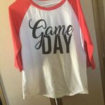 Red and White Game Day Raglan Shirt medium Photo 1