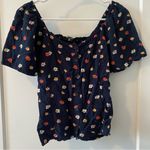 Madewell  Navy Floral Blouse Photo 0