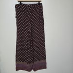 Anthropologie Womens Marsden Wide Leg Pants Size 10 Graphic Abstract Maroon Boho Photo 6