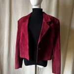 Avanti Vintage  Burgundy Pig Suede Cropped Blazer Jacket Yugoslavia 90s Size 10 Photo 4
