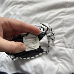 Becca Womens Size Large String Bikini Top Black White Striped Swimsuit Beach Photo 5