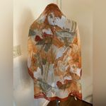 Vintage 1970s Italy Scarf Orang 33 X 34 Orange Photo 6