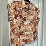NWT Coastal Comfort Size S Pink Tropical Linen Short Sleeve Button Down Shirt Photo 3