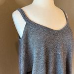 Deletta  Charcoal Knit Sweater Open Cold Shoulder Medium Photo 1