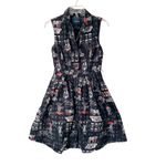 Modcloth Community Brunch Black Sleeveless Dog Print Shirtdress size small Photo 3