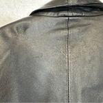 wilson's leather Vintage 80s Wilsons Black‎ Leather Paisley Print Long Sleeve Coat Size M Photo 10