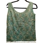 Vintage 60s Womens Size Small Blue Sequin Beaded Sleeveless Wool Theater Costume Photo 0