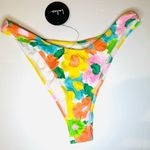 Lulus Costal White Floral Print Low Rise Bikini Bottoms Size Small NWT Photo 2