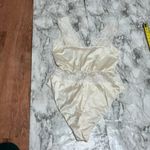 Playtex  Limited Vintage White Cream Lace Detail Bodysuit snap crotch medium 90s Photo 6