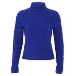 DREYDEN Cobalt Blue Knit 100% Merino Wool High Neck Dyer Sweater Size XS Photo 1