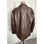 VERO MODA  Olivia Faux Leather One Button Blazer in Coffee Bean Pockets Size L Photo 2