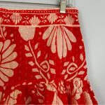 Farm Rio Bright Orange Jungle Floral Tiered Ruffle Mini Skirt Size Medium Photo 4