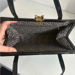 Garay Black Patent Leather Vinyl Satchel Purse Vintage‎ Photo 6