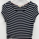 Boden Amelie Jersey Navy Blue White‎ Striped Short Sleeve Stretch Dress Size 6R Photo 3