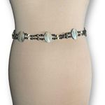 Vintage Reversible Beaded Belt Wood Accents Adjustable Chain Clasp Statement Black Photo 4