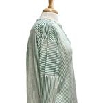 Vince Silk Blend Split-Neck Stripe Tunic Blouse Green White size Medium Photo 5