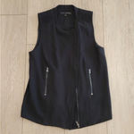 Harvé Benard New Harvè Benard Black Vest with Pleat/Ribbed Detailing Photo 0