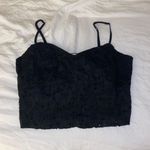 American Eagle Cropped Lace Black Top Photo 0