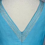 Jade Melody Tam Sleeveless Embroidered Dress Turquoise Gold Sz L V Photo 12