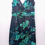 Evan Picone Evan-Picone Dress Womens 6 Used Black Green Blue Gray Career Cocktail Floral Photo 2