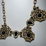 J.Crew  Navy Blue Rhinestones Bib Gold Tone Statement Necklace Photo 8