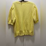 Loft Ann Taylor  Puff Sleeve V-Neck Sweater Tee Top Butter Yellow Size XL Photo 3