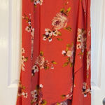 Bobeau  Coral Floral Print Maxi Skirt Women's Size L Summer Spring‎ Photo 0