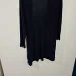 Eileen Fisher New Long Knit Navy Contrast Trim Side Slit Cardigan Large Petite Photo 3