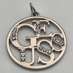 Guess Silver Tone & Rhinestone Round Pendant Photo 0