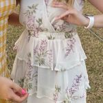 Francesca's Collections White Floral Mini Dress Size M Photo 0