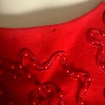 Carmen Marc Valvo Red Beaded Wool Cocktail Dress with Bolero – Size 6 Photo 5