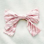 Anthropologie  Pastel Pink Zebra Bohemian Peasant Hair Farmhouse Hair Bow Barette Photo 0