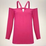 NWT $248 W Worth New York Lotus Vintage Crepe Cold Shoulder Blouse Womens 0 Pink Photo 1